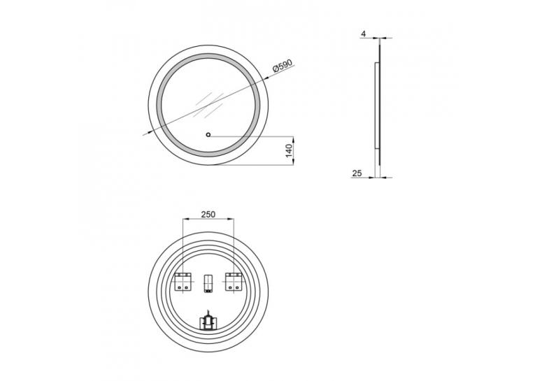 Зеркало Qtap Jay R590 с LED-подсветкой QT0778250359W