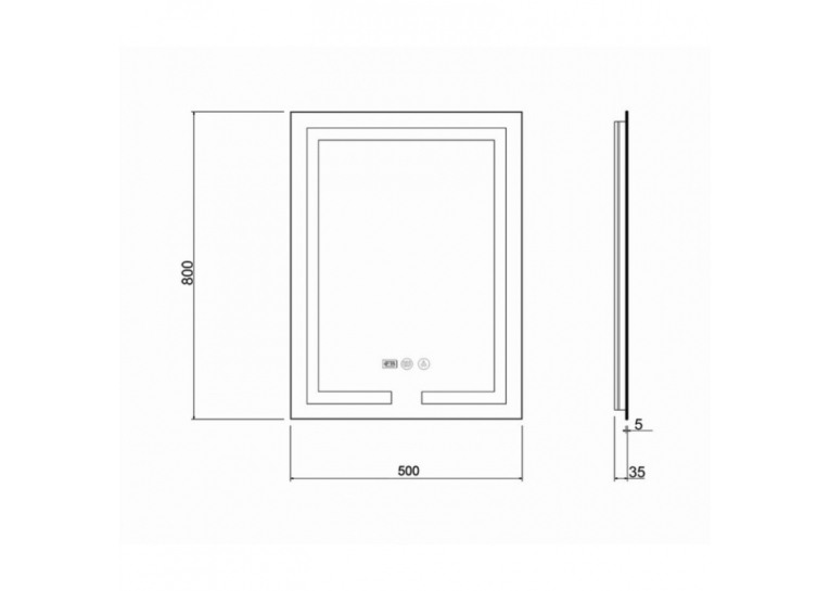  Дзеркало Qtap Mideya 50x80 (DC-F936) з LED-підсвічуванням та антизапітнінням QT2078F936W
