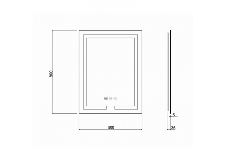  Дзеркало Qtap Mideya 50x80 (DC-F936) з LED-підсвічуванням та антизапітнінням QT2078F936W