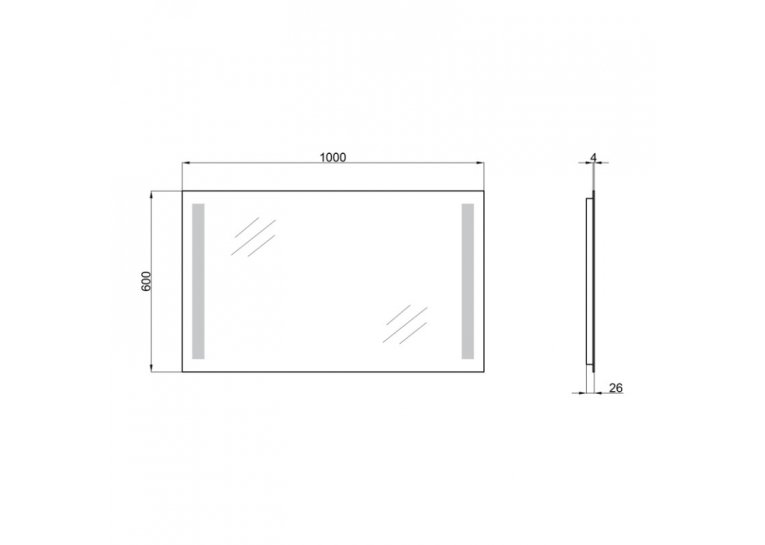  Дзеркало Qtap Mideya New 100x60 з LED-підсвічуванням, Reverse QT20781403W