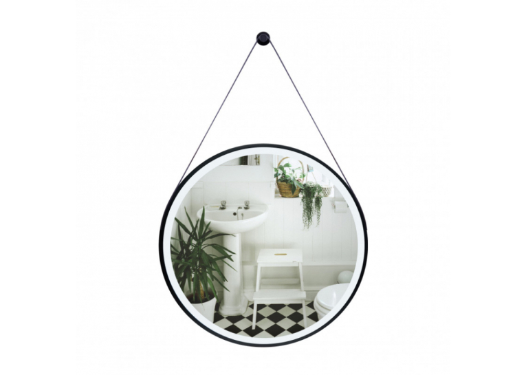 Зеркало Qtap Robin R600 Black с LED-подсветкой QT13786502B