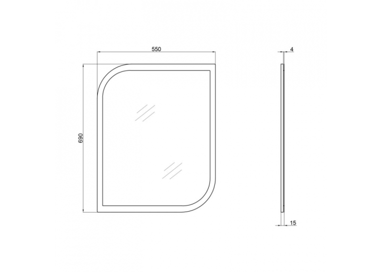  Дзеркало Qtap Scorpio 55х695 Graphite QT147850702G