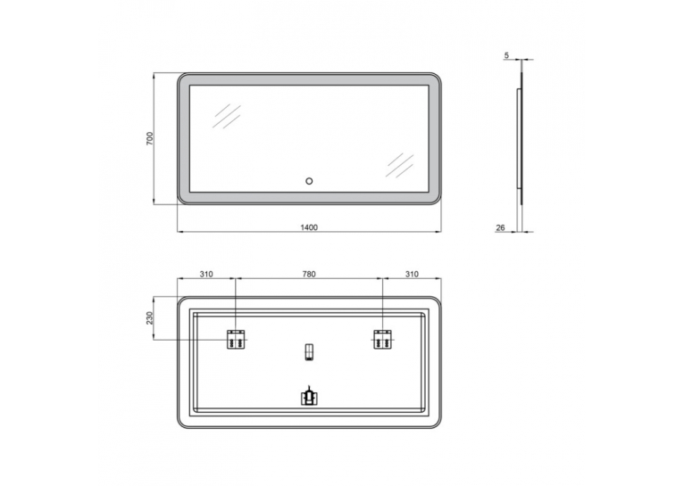  Дзеркало Qtap Swan 140x70 з LED-підсвічуванням QT1678141470140W