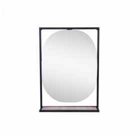 Зеркало Qtap Taurus 60х85 Black/Whitish oak с LED-подсветкой QT2478ZP600BWO
