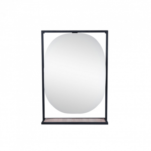 Зеркало Qtap Taurus 60х85 Black/Whitish oak с LED-подсветкой QT2478ZP600BWO