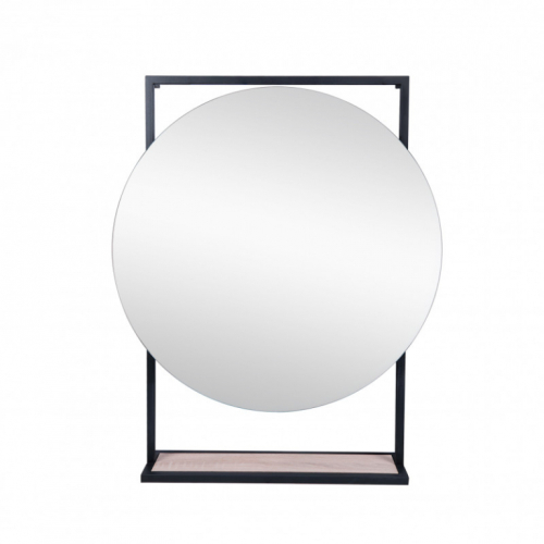 Зеркало Qtap Taurus 70х85 Black/Whitish oak с LED-подсветкой QT2478ZP700BWO