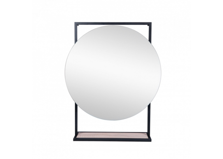 Зеркало Qtap Taurus 70х85 Black/Whitish oak с LED-подсветкой QT2478ZP700BWO