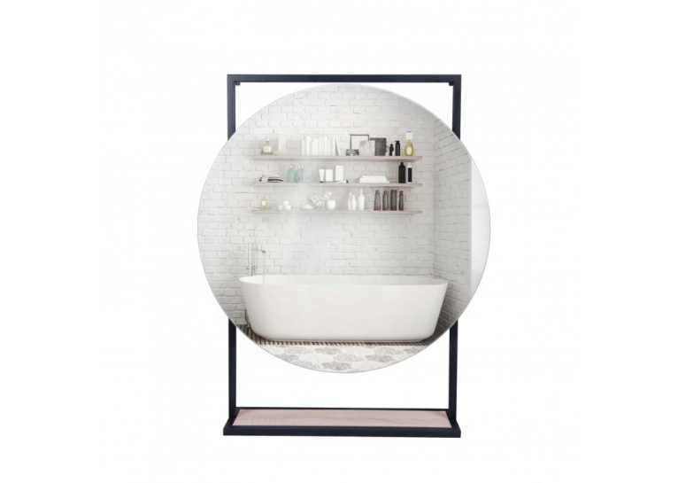  Дзеркало Qtap Taurus 70х85 Black/Whitish oak з LED-підсвічуванням QT2478ZP700BWO