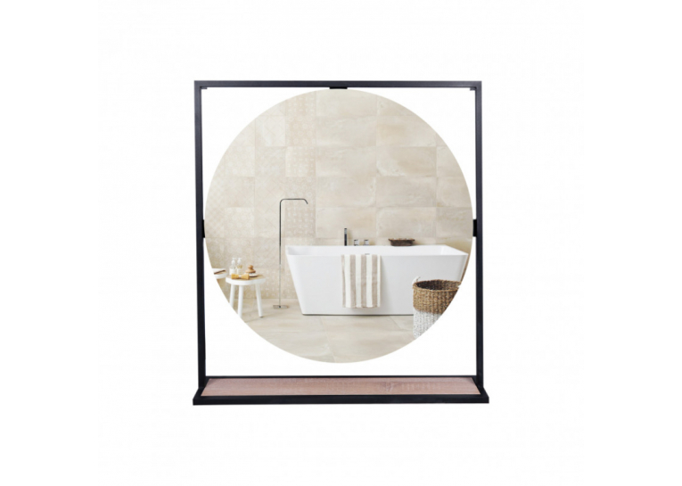  Дзеркало Qtap Taurus 80х85 Black/Whitish oak з LED-підсвічуванням QT2478ZP800BWO