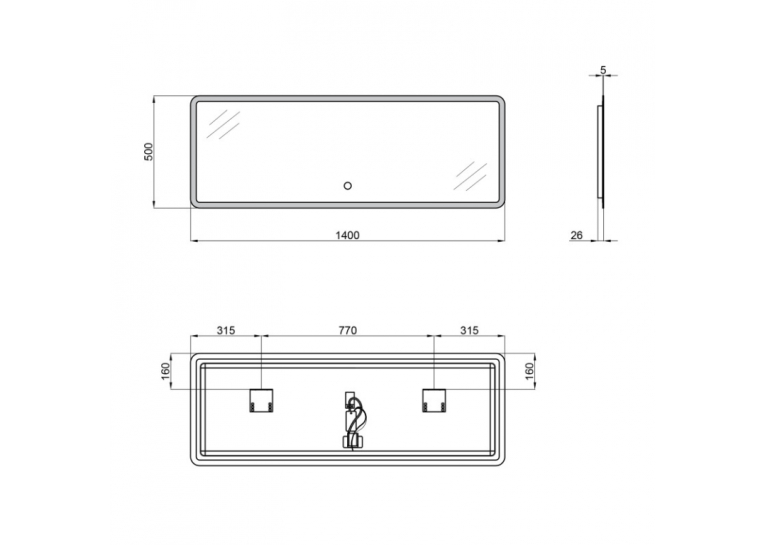 Зеркало Qtap Tern 140x50 с LED-подсветкой QT1778142750140W