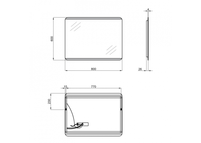 Зеркало Qtap Tern 60x80 с LED-подсветкой QT177812086080W
