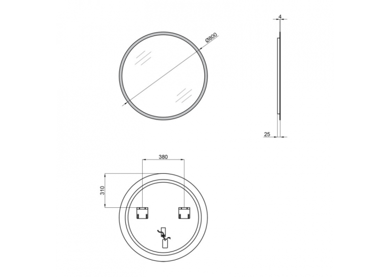  Дзеркало Qtap Virgo R800 з LED-підсвічуванням QT1878250680W