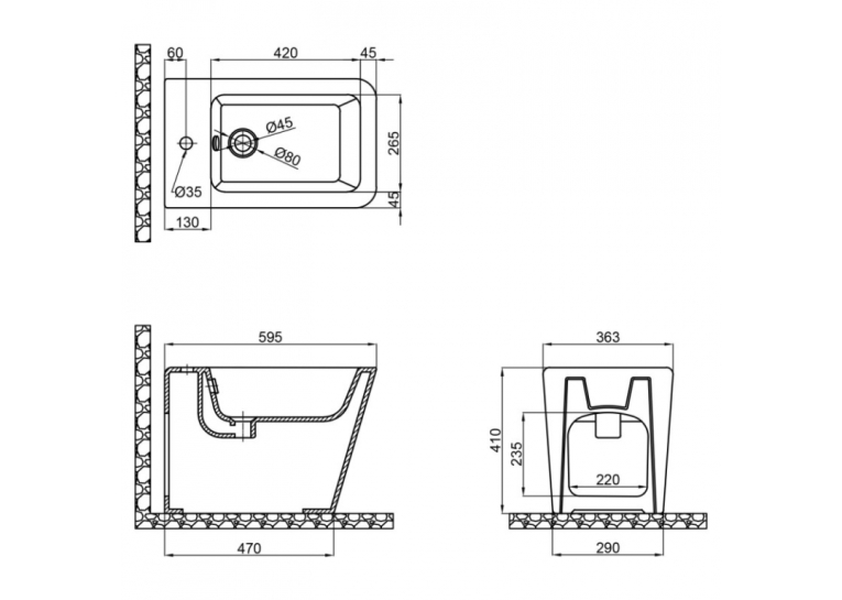  Біде підлогове Qtap Tern 56х36х40 White QT1744003CW