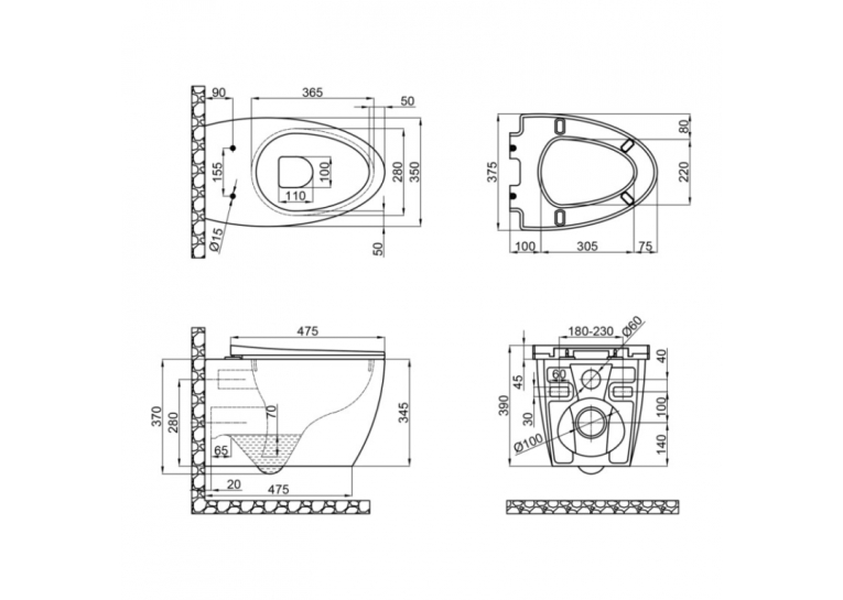 Унитаз подвесной Qtap Leo безободковый с сиденьем Soft-close QT11331002ERW