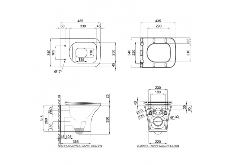 Унитаз подвесной Qtap Presto безободковый с сиденьем Soft-close QT24332615EW