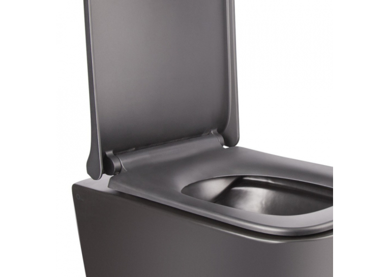 Унитаз подвесной Qtap Tern BLA 1052 безободковый с сидением дюропласт soft-close