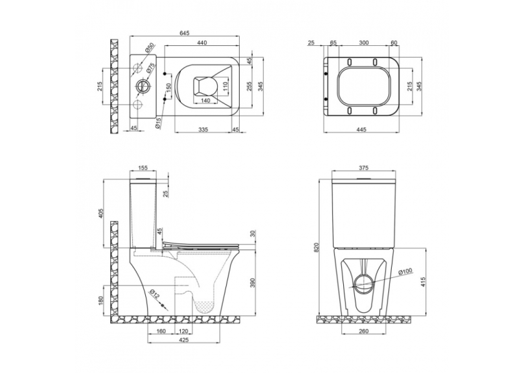  Унітаз-компакт Qtap Kalao безободковий з сидінням Soft-close QT08221213AW