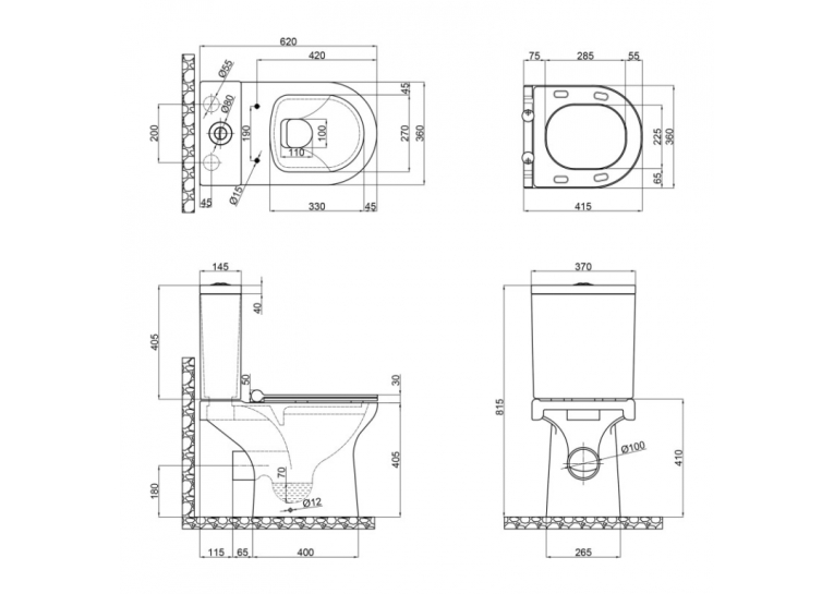 Унітаз-компакт Qtap Kolibri з сидінням Soft-close QT1022C667PW