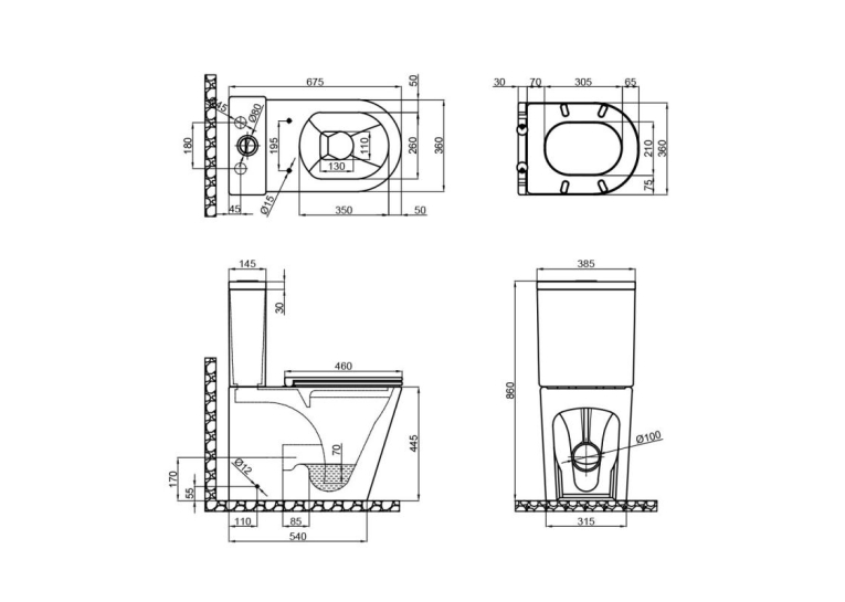 Унитаз-компакт Qtap Scorpio безободковый с сиденьем Soft-close QT14222125ARW