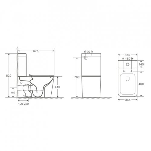 Унітаз-компакт Qtap Tern безободковий з сидінням Soft-close QT17222093ARW