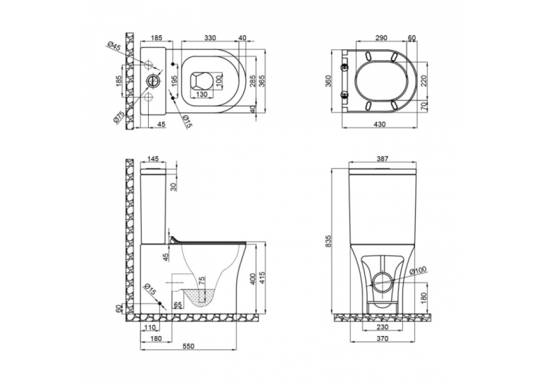  Унітаз-компакт Qtap Virgo безободковий з сидінням Soft-close QT18222169ARW