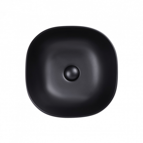 Раковина Qtap Kolibri 41x41x15 Matt black с донным клапаном QT10112144MBMB