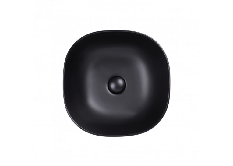  Раковина Qtap Kolibri 41x41x15 Matt black з донним клапаном QT10112144MBMB