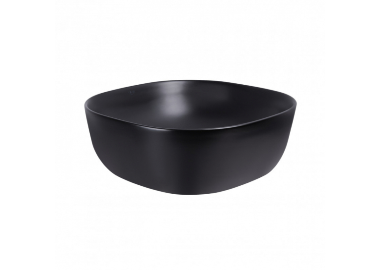  Раковина Qtap Kolibri 41x41x15 Matt black з донним клапаном QT10112144MBMB