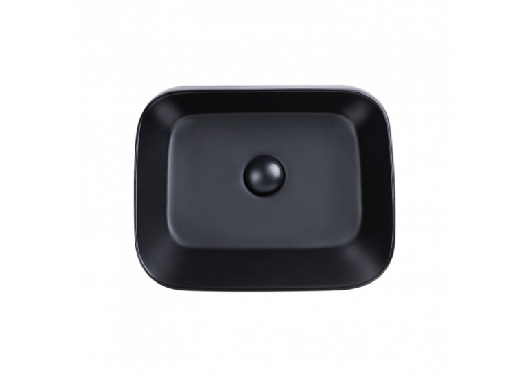 Раковина Qtap Scorpio 45x39x12 Matt black з донним клапаном QT14112242MBMB