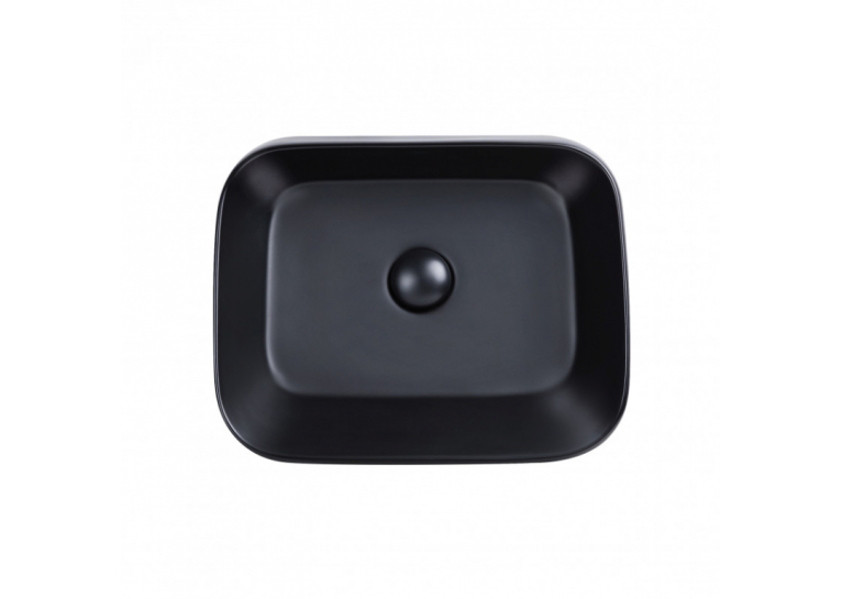 Раковина Qtap Scorpio 45x39x12 Matt black с донным клапаном QT14112242MBMB