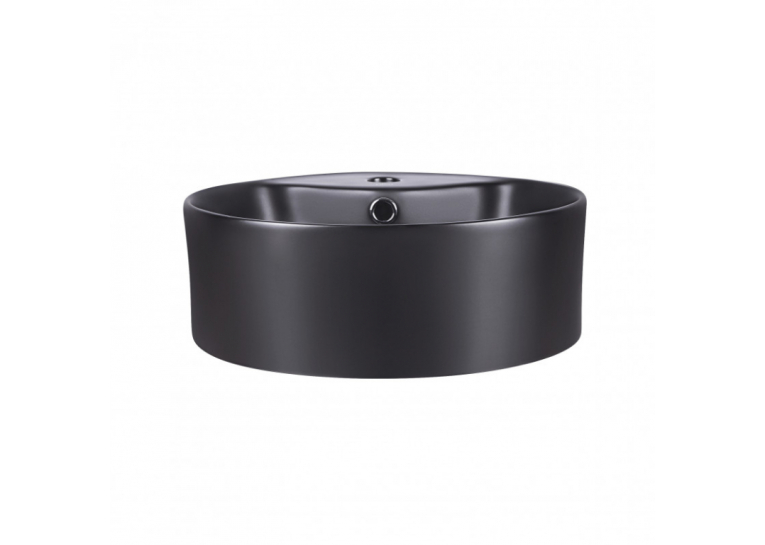  Раковина-чаша Qtap Scorpio 40x40x14 Matt black з донним клапаном QT14113018BMBMB