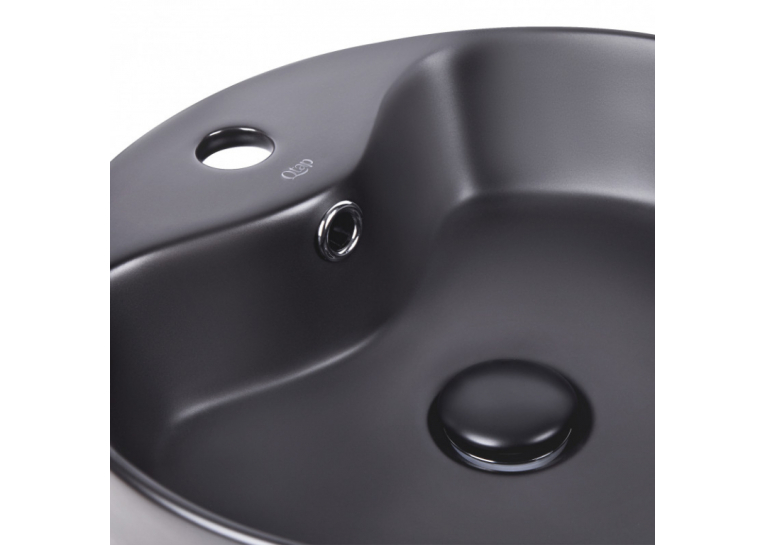  Раковина-чаша Qtap Scorpio 40x40x14 Matt black з донним клапаном QT14113018BMBMB