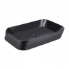  Раковина-чаша Qtap Scorpio 55x39x12 Matt black з донним клапаном QT14112243MB