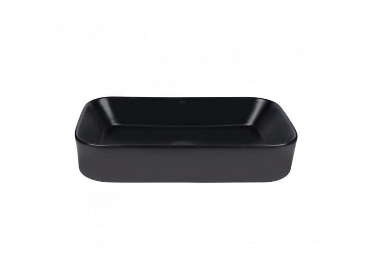  Раковина-чаша Qtap Scorpio 55x39x12 Matt black з донним клапаном QT14112243MB