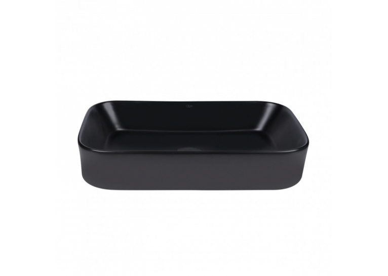  Раковина-чаша Qtap Scorpio 55x39x12 Matt black з донним клапаном QT14112243MB