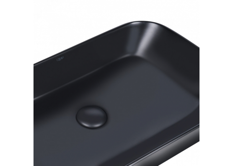  Раковина-чаша Qtap Scorpio 55x39x12 Matt black з донним клапаном QT14112243MB