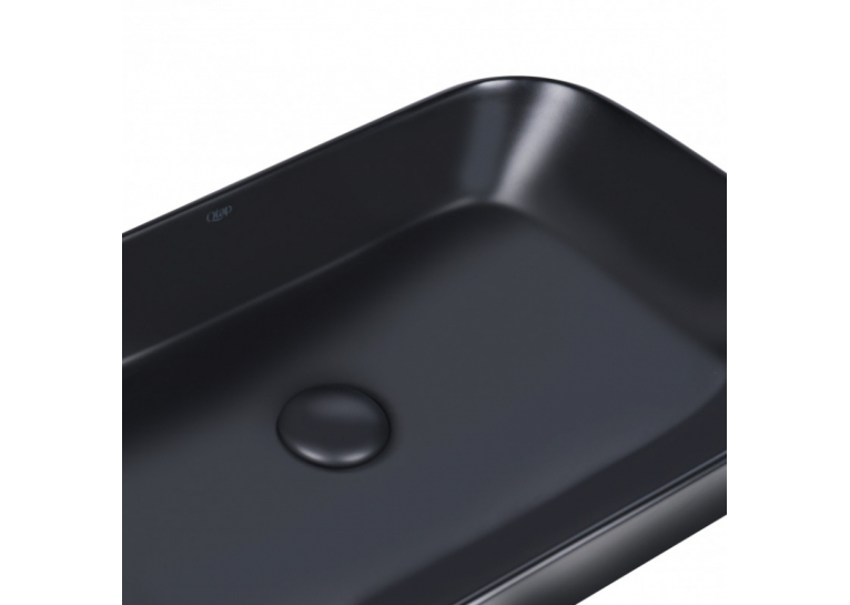  Раковина-чаша Qtap Scorpio 55x39x12 Matt black з донним клапаном QT14112243MB