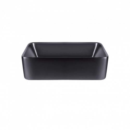Раковина-чаша Qtap Tern 47,5x37x14 Matt black з донним клапаном QT172074MBMB