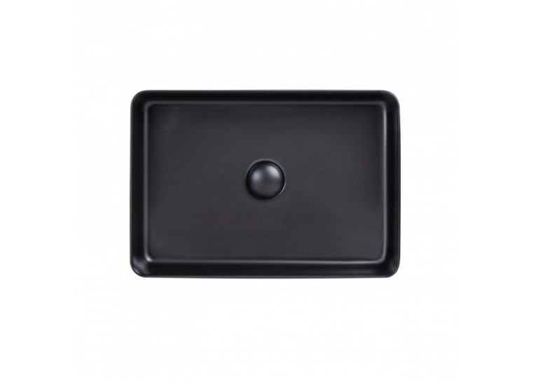  Раковина-чаша Qtap Tern 50x35x14, 5 Matt black з донним клапаном QT1711A055MB