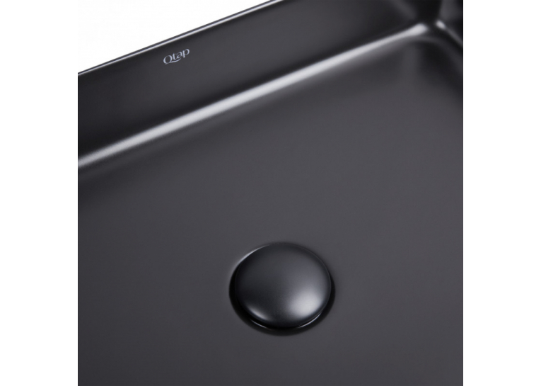  Раковина-чаша Qtap Tern 50x35x14, 5 Matt black з донним клапаном QT1711A055MB