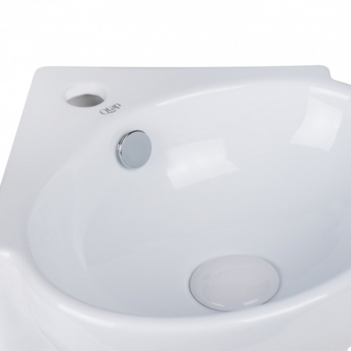 Раковина Qtap Leo 39x36,5x13 White с донным клапаном QT11115010W