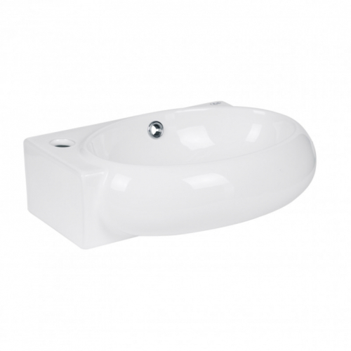 Раковина Qtap Leo 43x29x14 White с донным клапаном QT11115011LW