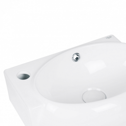 Раковина Qtap Leo 43x29x14 White с донным клапаном QT11115011LW