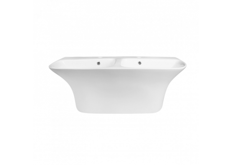  Раковина підвісна моноблок подвійна Qtap Virgo 100x41x36 White з донним клапаном QT1811G760W