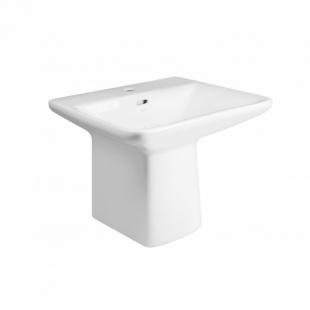 Раковина подвесная моноблок Qtap Aquarius 63x51,5x49 White с донным клапаном QT2111WL425W