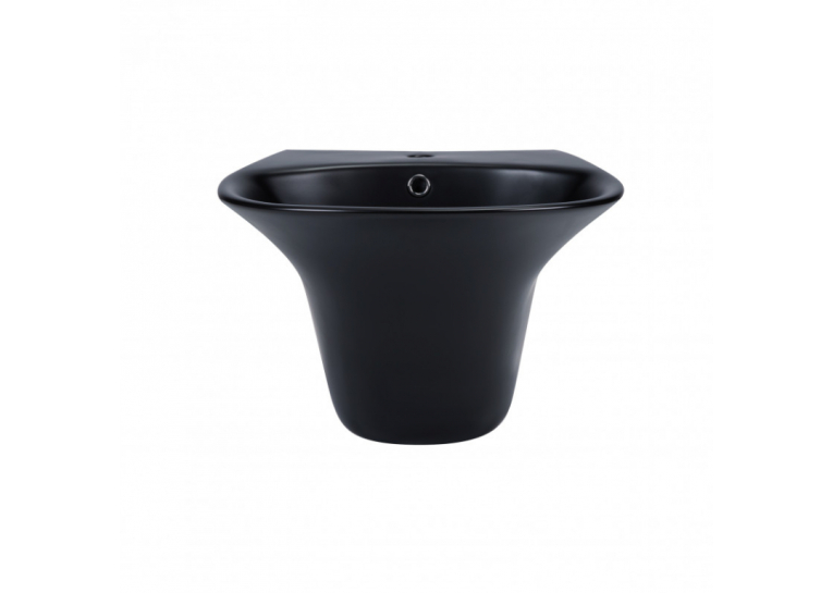  Раковина підвісна моноблок Qtap Virgo 55x43x40 Matt black з донним клапаном QT1811037GMB