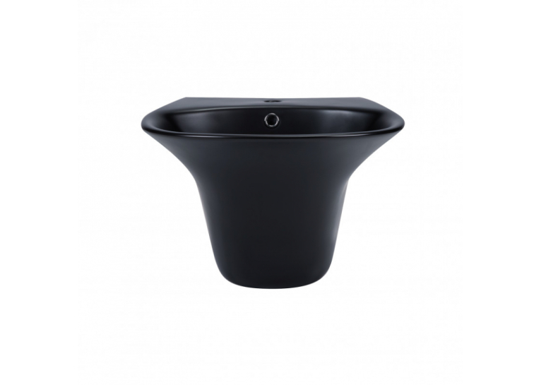  Раковина підвісна моноблок Qtap Virgo 55x43x40 Matt black з донним клапаном QT1811037GMB