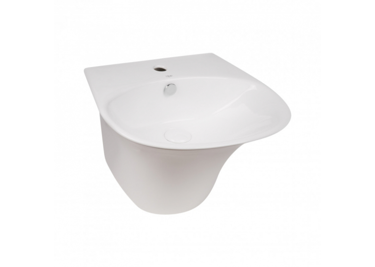 Раковина подвесная моноблок Qtap Virgo 55x43x40 White с донным клапаном QT1811037GW
