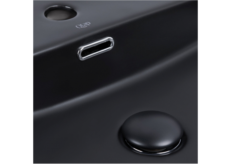  Раковина Qtap Nando LT 50x42x12 Matt black з донним клапаном QT12112173SMBMB