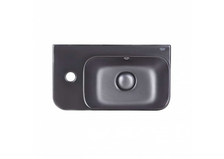  Раковина Qtap Tern 45x26x15,5 Matt black з донним клапаном QT17115117LMB